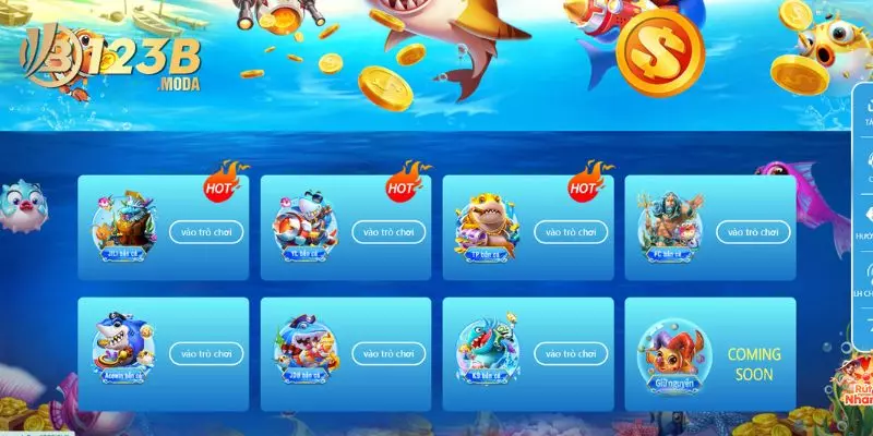 Tham gia kho game bắn cá siêu hấp dẫn tại 123B