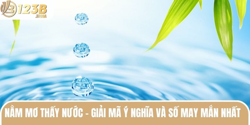 Nằm Mơ Thấy Nước - Giải Mã Ý Nghĩa Và Số May Mắn Nhất  1 nam mo thay nuoc anh dai dien